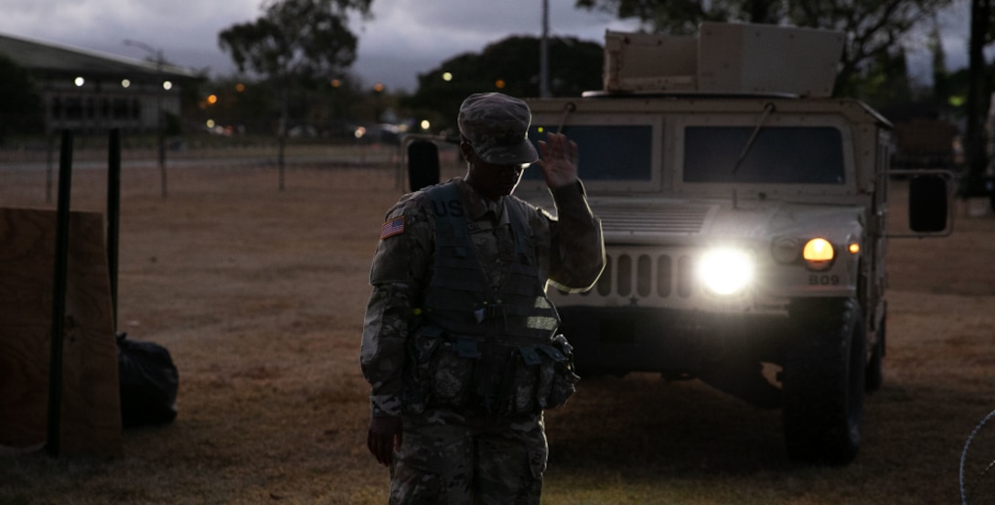 Soldiers of the 412 Theater Engineer Command (TEC) conduct vehicle movement operations in support of a combined, joint exercise.