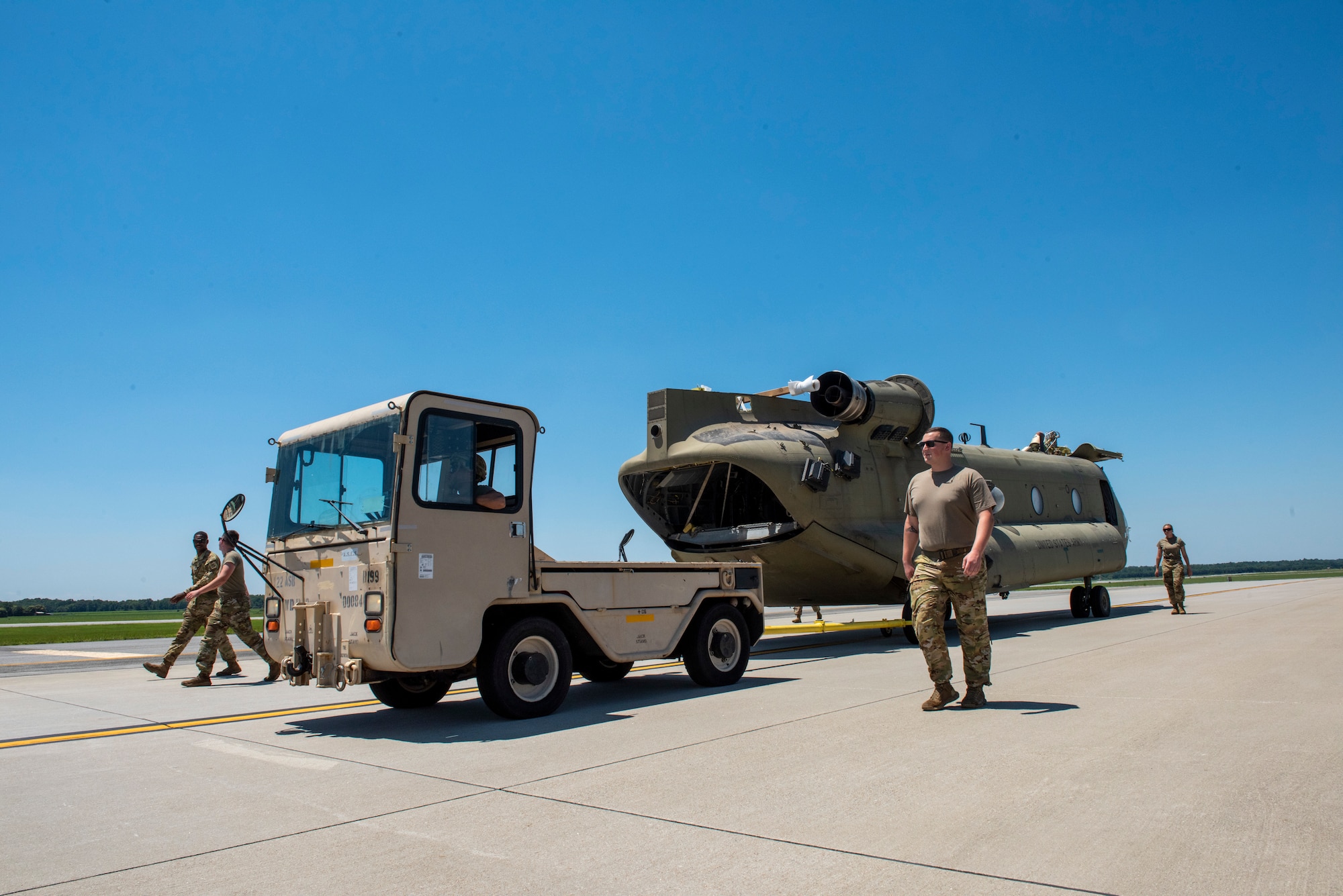 U.S. Army CH-47F Chinooks were delivered to SJAFB to be reassembled by soldiers and fly back to Fort Bragg after three years downrange.