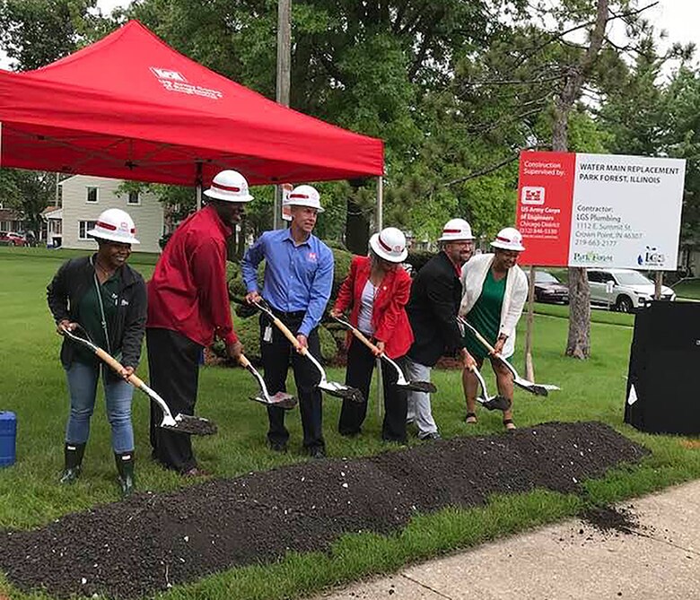 Corps, officials mark start of Cook County Park Forest watermain replacement project