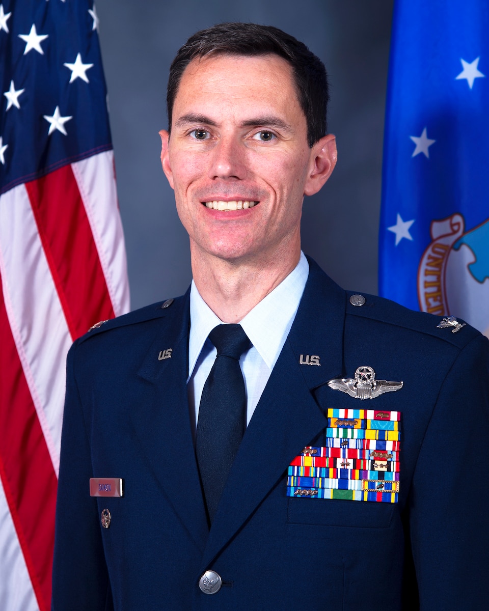 This is a bio photograph of Col. Cory Damon, the 6th Air Refueling Wing vice commander.