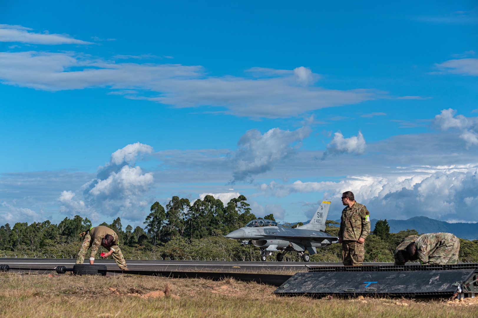 F-16s along with personnel from Shaw AFB will rapidly integrate into theater training, as well as joint, coalition and partnered missions.