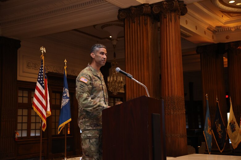 LTC Ramon Brigantti assumed command of the USACE Philadelphia District on July 9, 2021 and made brief remarks during the ceremony.