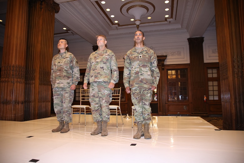The USACE Philadelphia District ushered in new leadership as LTC Ramon Brigantti (right) assumed command of the organization from LTC David Park (left) during a July 9, 2021 ceremony in the Wanamaker Building's Crystal Tea Room. BG Thomas J Tickner, (middle) Commanding General of the North Atlantic Division, presided over the ceremony.