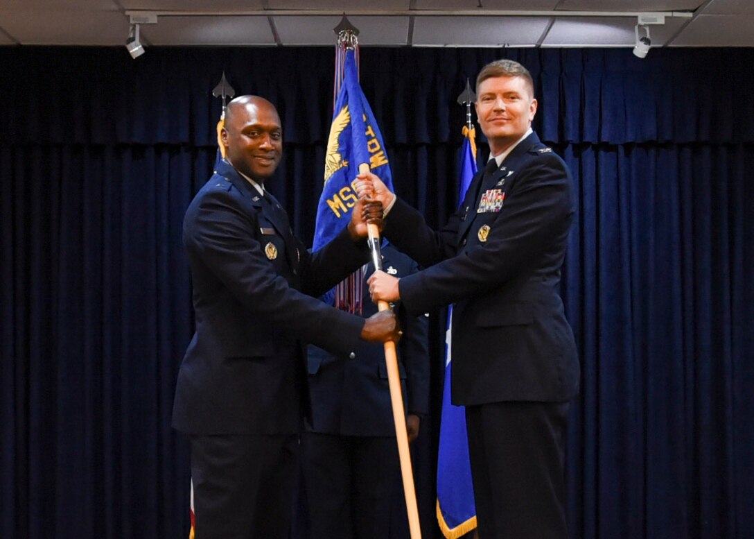 Brig. Gen. Kenyon Bell transfers command of the 82nd Mission Support Group to Col. Charles St.Sauver