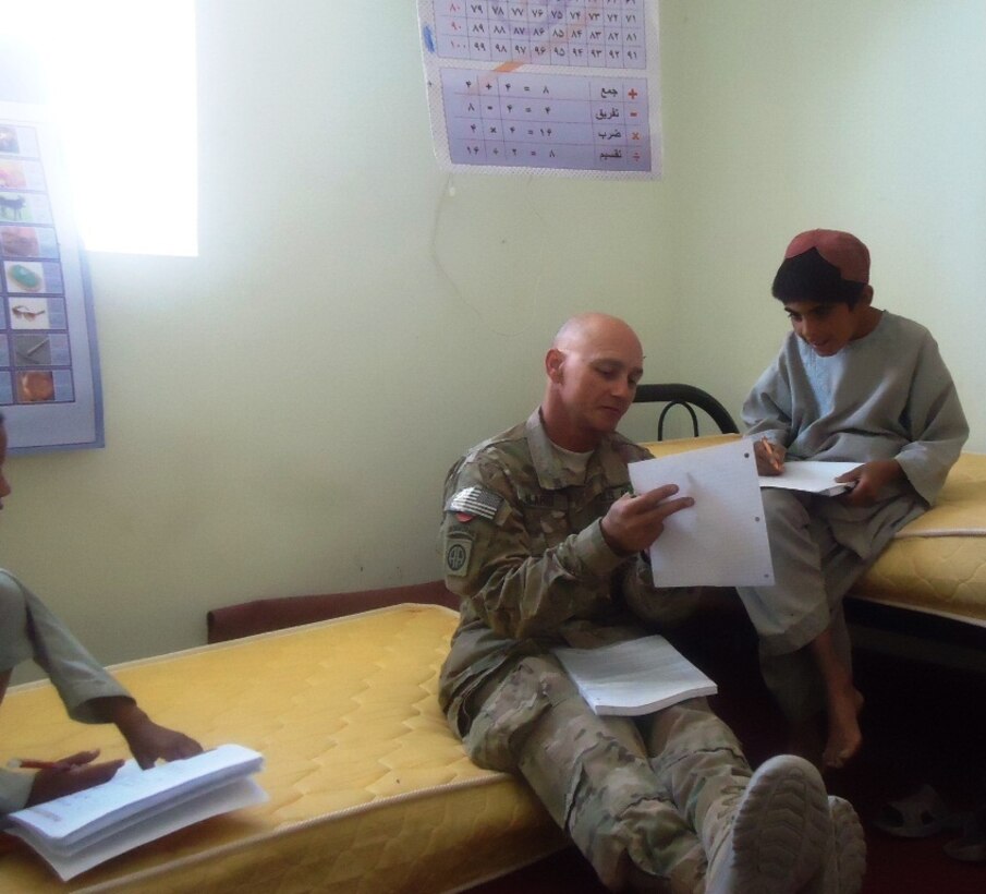 While the children's mothers trained on various agriculture aspects and Afghan laws pertaining to women, their children received organized education and school supplies with help from ADT 4