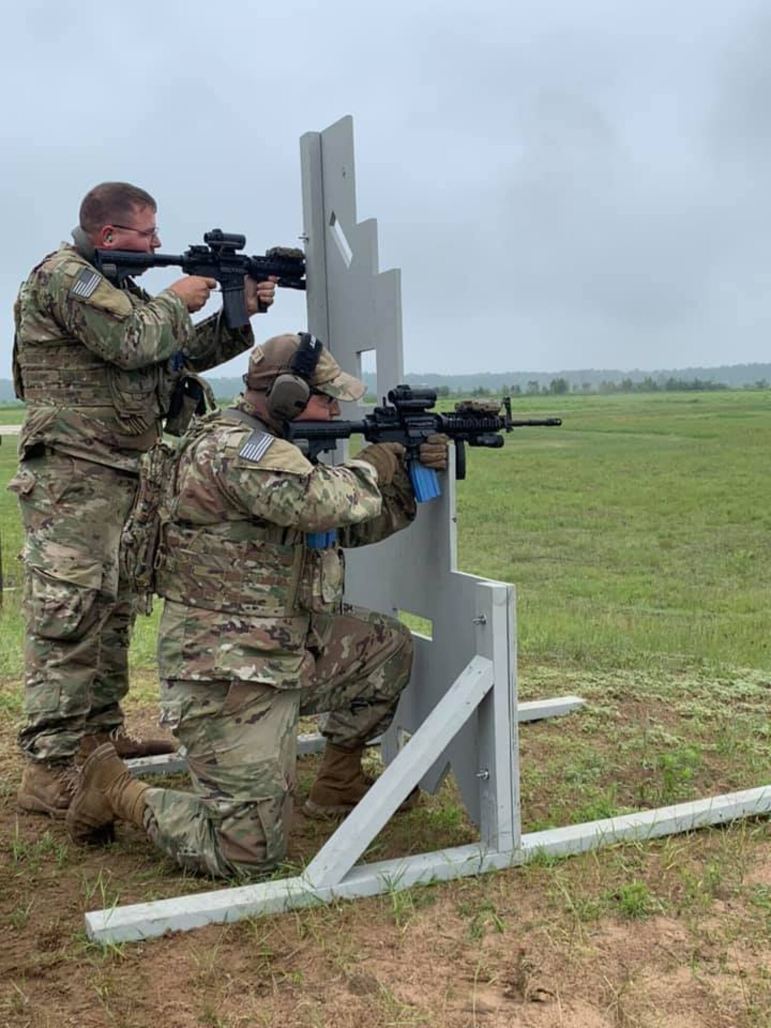 Airmen assigned to the Ohio Air National Guard's 178th Wing Security Forces Squadron conducted wartime skills training at the Volk Field Combat Regional Training Center, Wisc. from June 23-July 2 to enhance their air base ground defense skills. The Airmen improved many of their tactics and marksmanship skills using long range distance targets, land navigation, night operations, dismounted patrolling, tactical combat casualty care, and leadership development. (Photo provided)