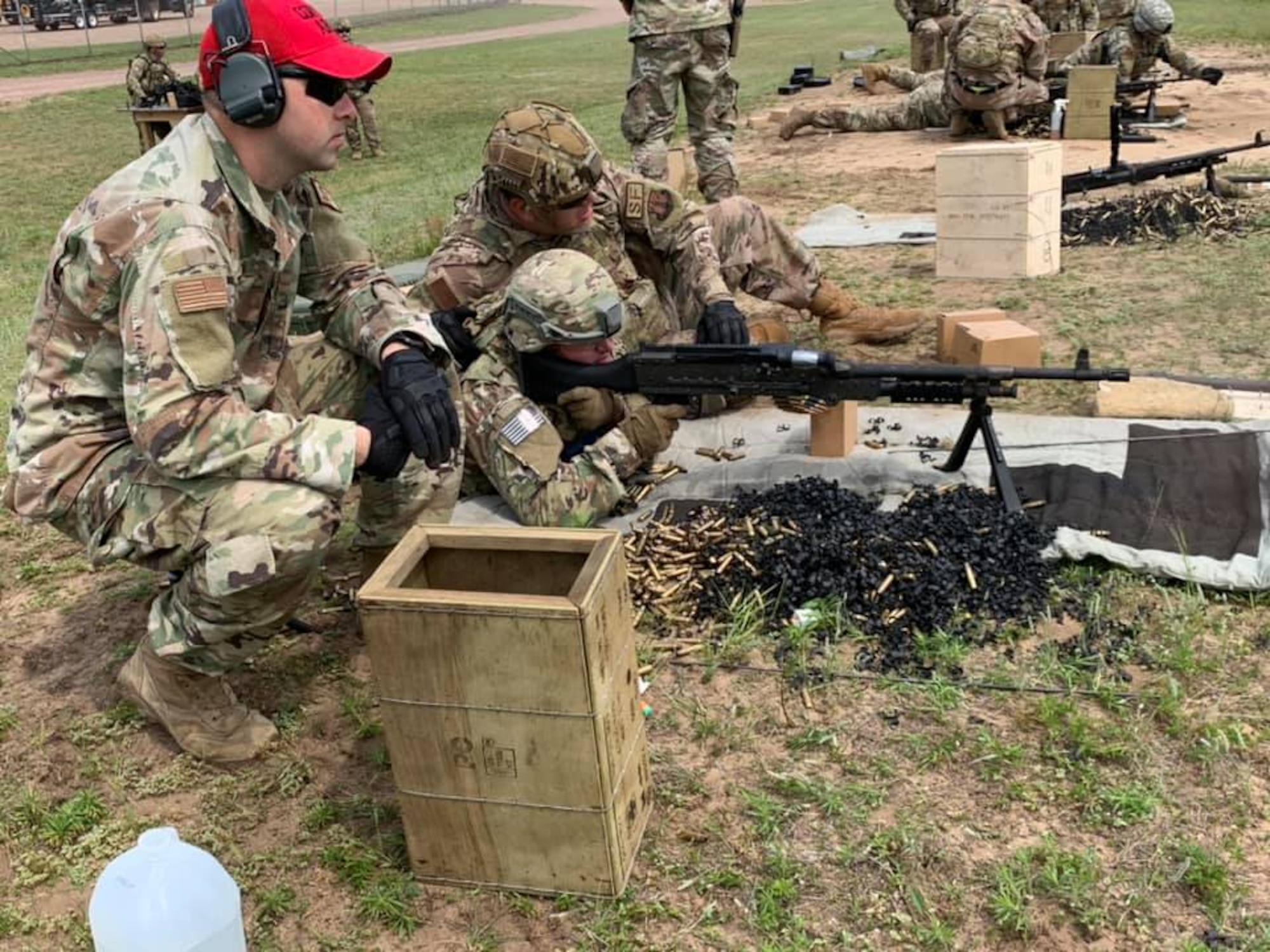 Airmen assigned to the Ohio Air National Guard's 178th Wing Security Forces Squadron conducted wartime skills training at the Volk Field Combat Regional Training Center, Wisc. from June 23-July 2 to enhance their air base ground defense skills. The Airmen improved many of their tactics and marksmanship skills using long range distance targets, land navigation, night operations, dismounted patrolling, tactical combat casualty care, and leadership development. (Photo provided)