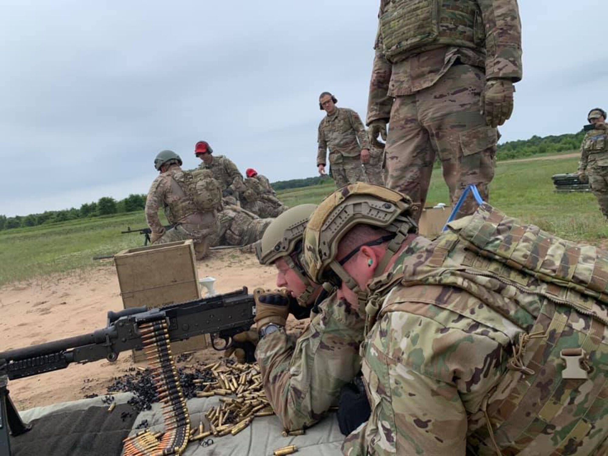 Airmen assigned to the Ohio Air National Guard's 178th Wing Security Forces Squadron conducted wartime skills training at the Volk Field Combat Regional Training Center, Wisc. from June 23-July 2 to enhance their air base ground defense skills. The Airmen improved many of their tactics and marksmanship skills using long range distance targets, land navigation, night operations, dismounted patrolling, tactical combat casualty care, and leadership development. (Photo provided)