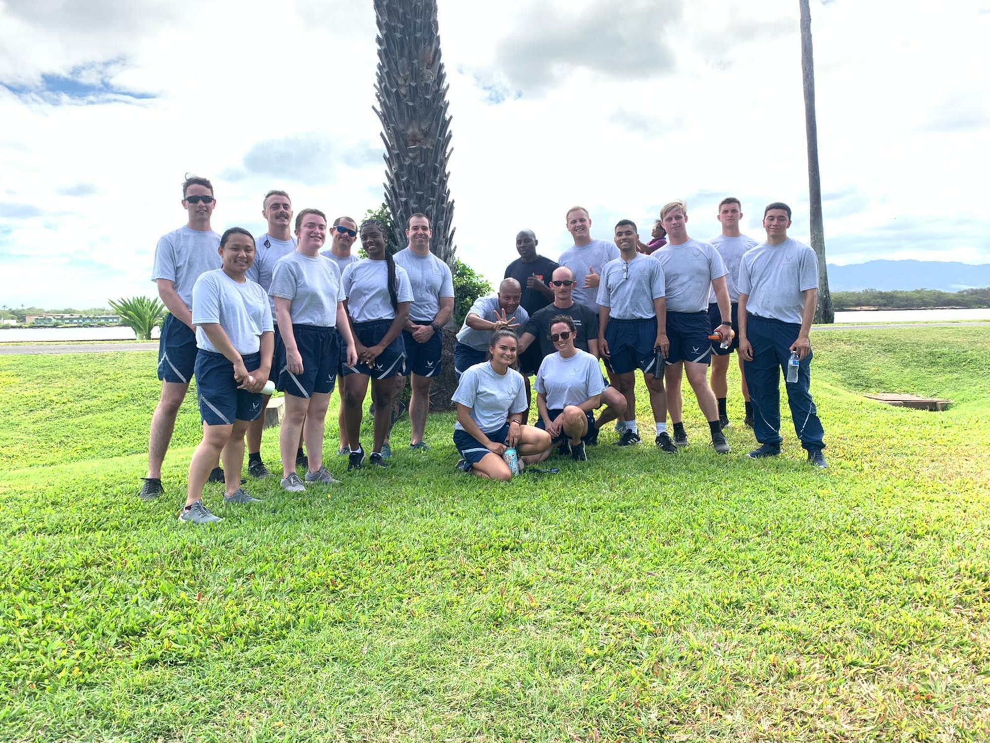 Ugandan Air Force Sgt. Turyamureba Daniel completes a workout  at Joint Base Pearl Harbor-Hickam, Hawaii, June 16, 2021. Daniel recently graduated Airman Leadership School from the Chief Master Sgt. James C. Binnicker Professional Military Education Center. (U.S. Air Force courtesy photo)