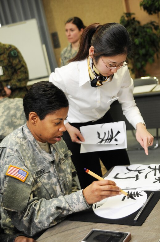 United States Army Pacific participate in a Japanese traditional tea ceremony outside Camp Itami, Japan, Jan. 24.