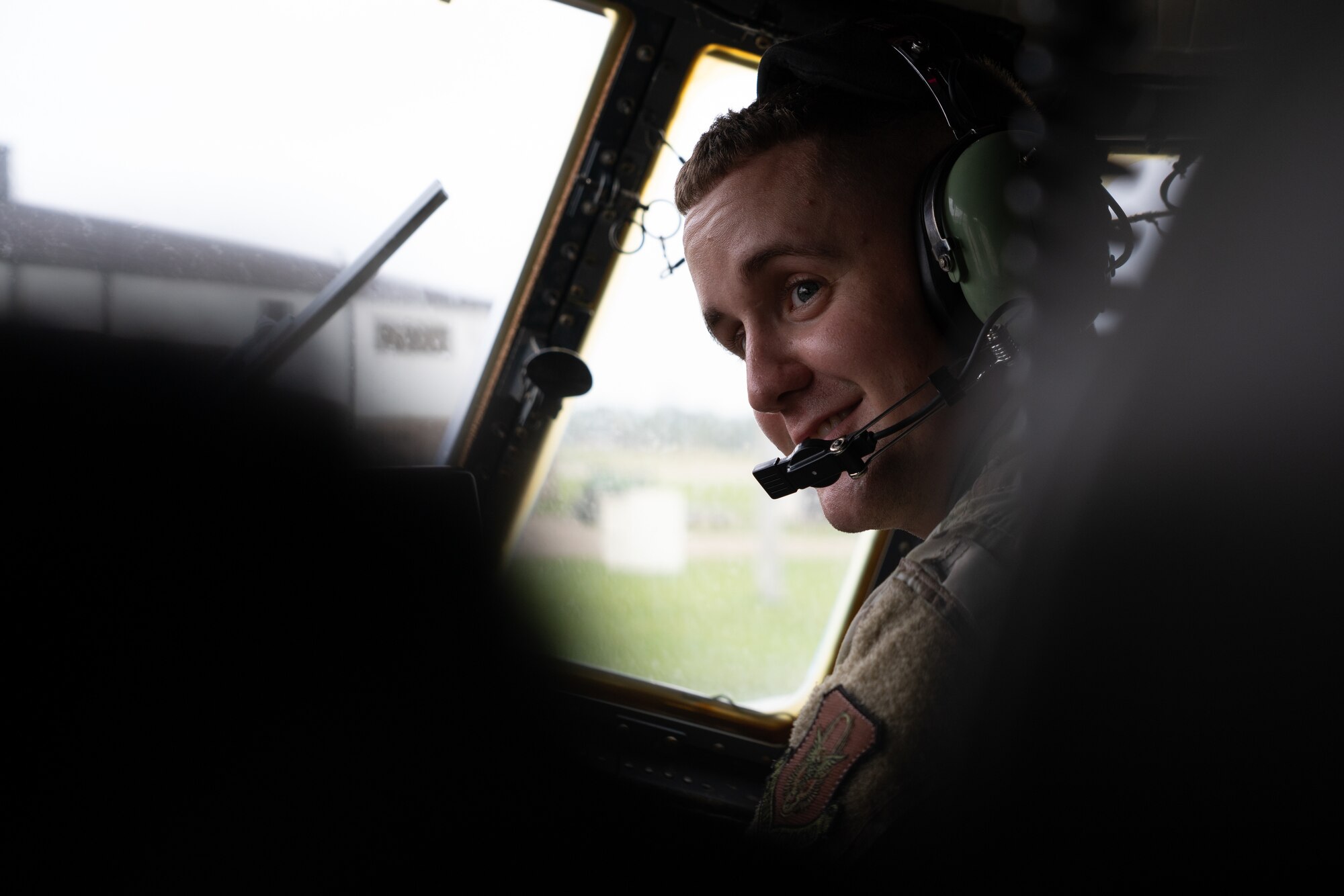 Tech. Sgt. Brandon Oliver, 913th Maintenance Squadron electrical and environmental technician, works on a WC-130J Super Hercules aircraft at Keesler Air Force Base, Miss., June 6, 2021. E&E technicians maintain and repair the wiring and electrical components on an aircraft ranging from everything to cabin pressurization to wiring for engine control. (U.S. Air Force photo by Staff Sgt. Shelton Sherrill)