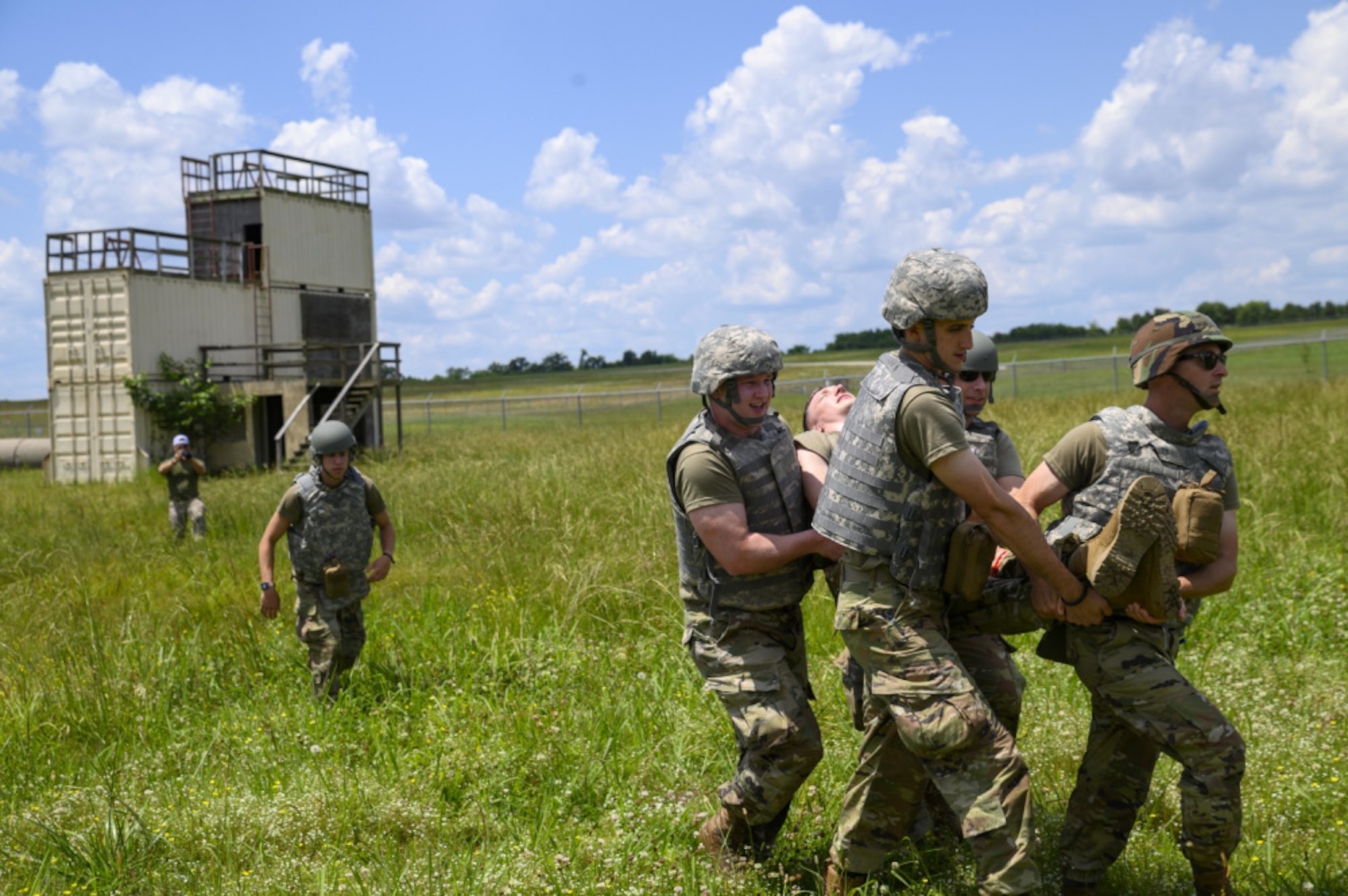 Airmen from the 188th Wing completed an intensive two-day course here, June 3 – 4, 2021.  The training involved airway management, tourniquet application, wound bandaging, and various stretcher-carrying techniques
