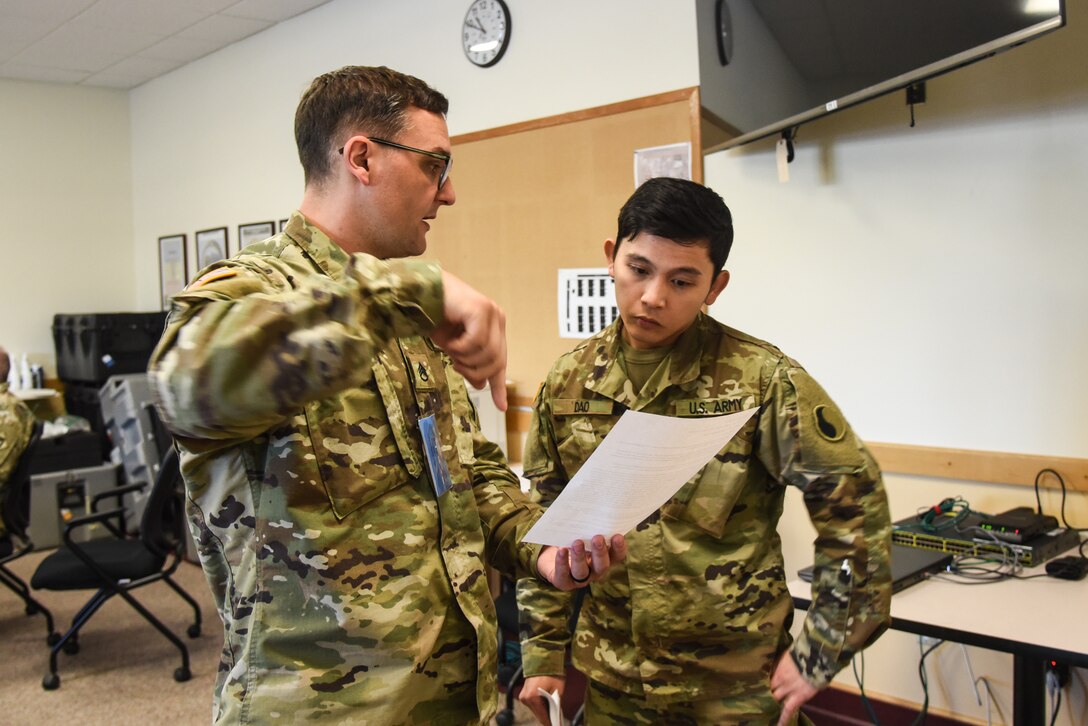 Virginia National Guard Soldiers participate in Regional Cooperation 2021 June 13, 2021, in Helena, Montana. RC21 is a U.S. Central Command-led exercise designed to promote cooperation and joint combined capabilities among the U.S and partner nations in Central and South Asia, or CASA. Fifteen VNG Soldiers participated in the exercise, filling a variety of positions, and used the opportunity to strengthen their relationship with their state partners from Tajikistan. (U.S. Army National Guard photo by Sgt. 1st Class Terra C. Gatti)