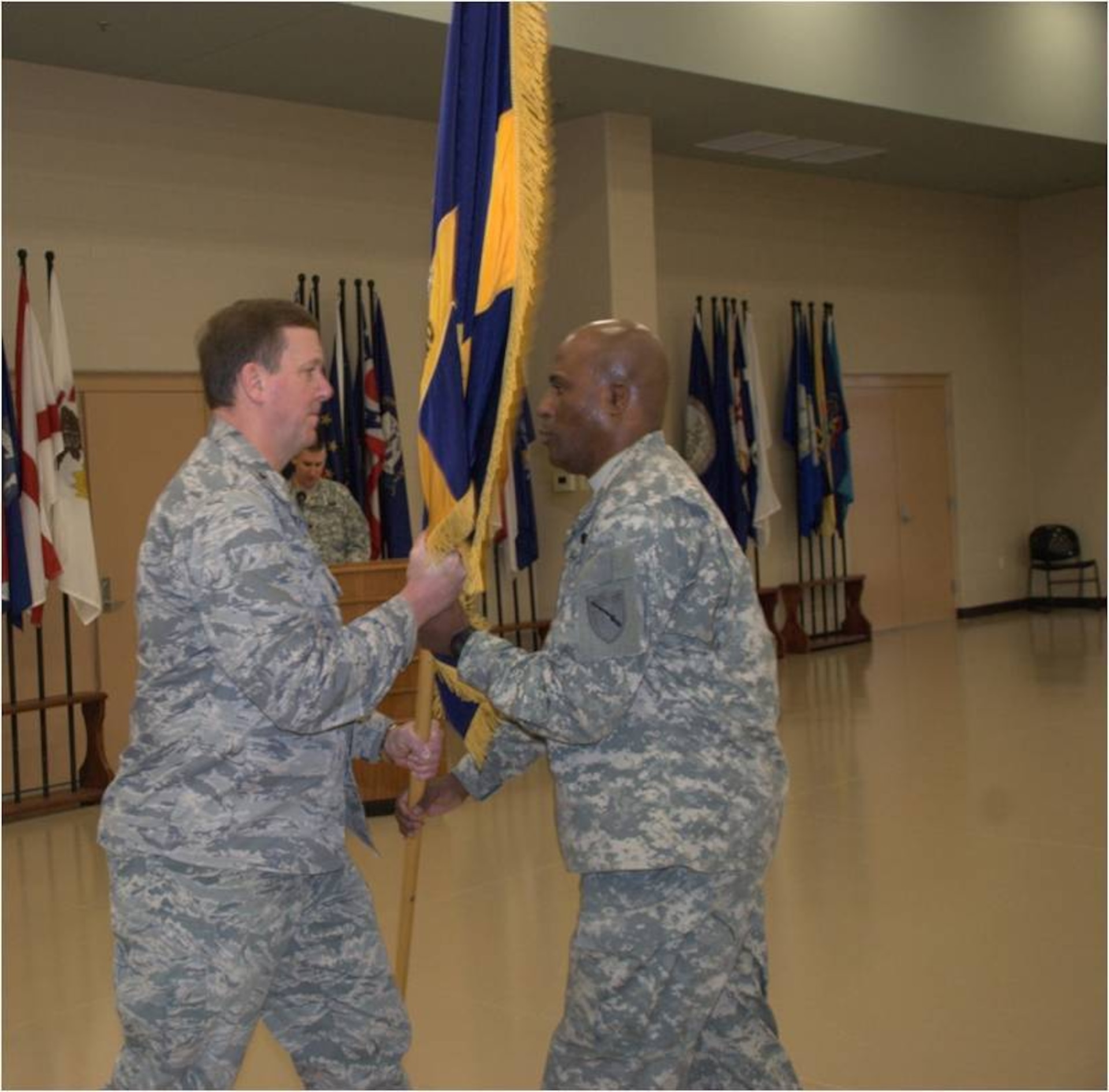 Edwards accepted command of the 75th Troop Command immediately following the promotion ceremony during a change of command ceremony.