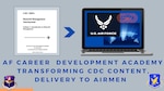 snapshot of legacy paper CDCs and then computer screen with world map and U.S. Air Force logo