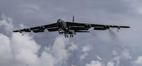 U.S. Air Force B-52H Stratofortress from the 5th Bomb Wing, Minot Air Force Base North Dakota, arrives at Andersen Air Force Base, Guam, for a Bomber Task Force deployment, July 15, 2021. Bomber Task Force missions demonstrate the strategic credibility and tactical flexibility of U.S. forces in today's security environment across the globe. (U.S. Air Force photo by Master Sgt. Richard P. Ebensberger)