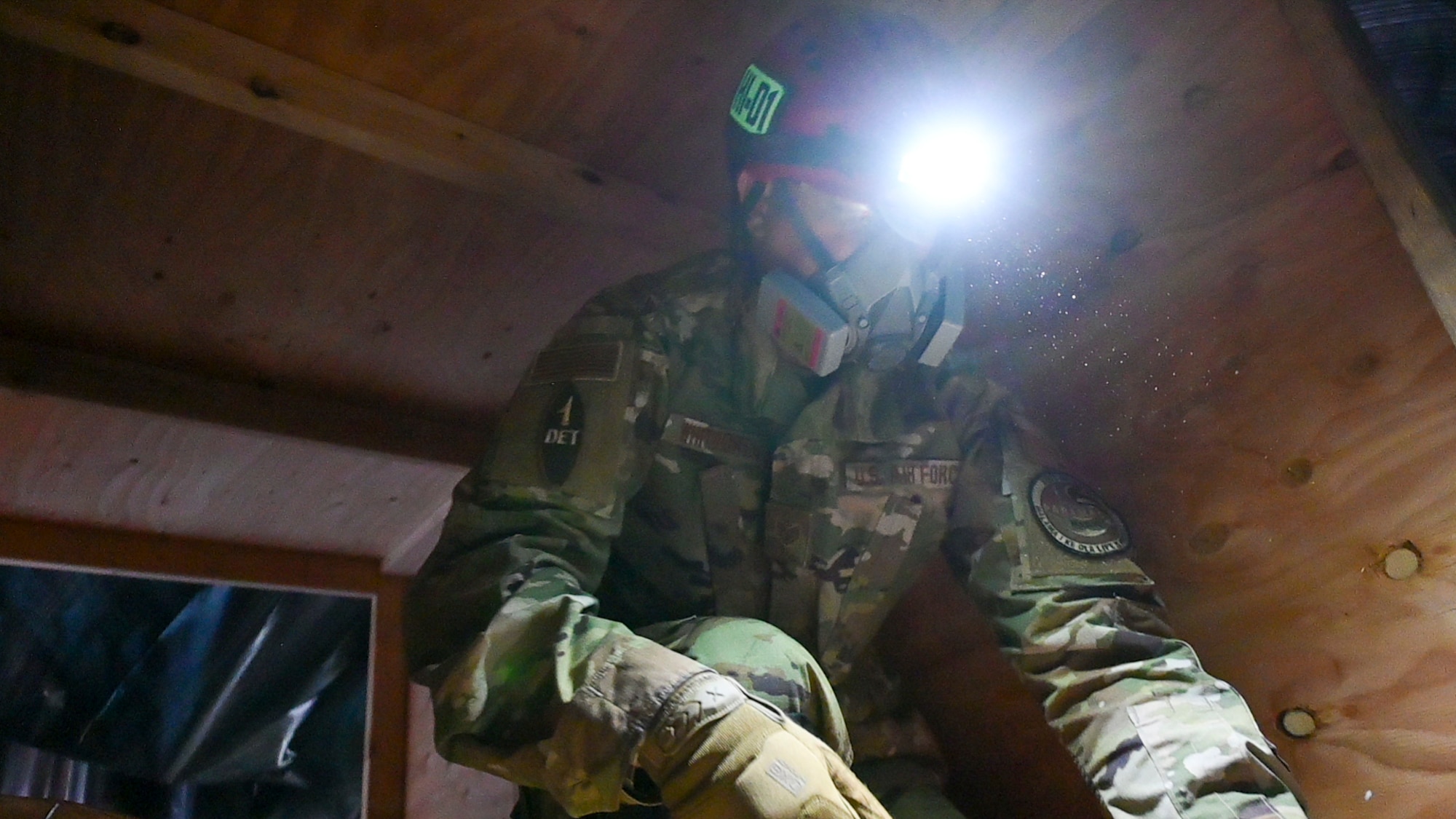 Staff Sgt. Chris Whitworth, 154th Medical Group, Detachment 1 medic works with a member of a California first responder unit to provide treatment to a simulated explosion victim April 15, 2021 in Concord, Calif..