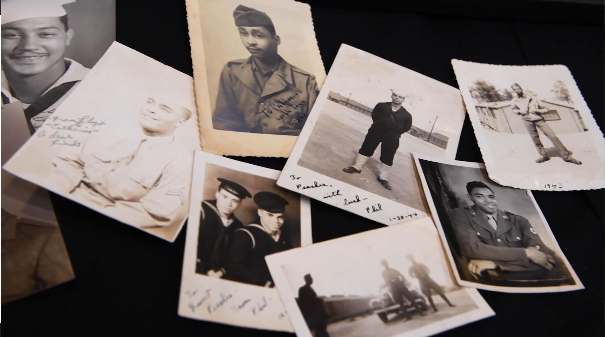 photos on a table