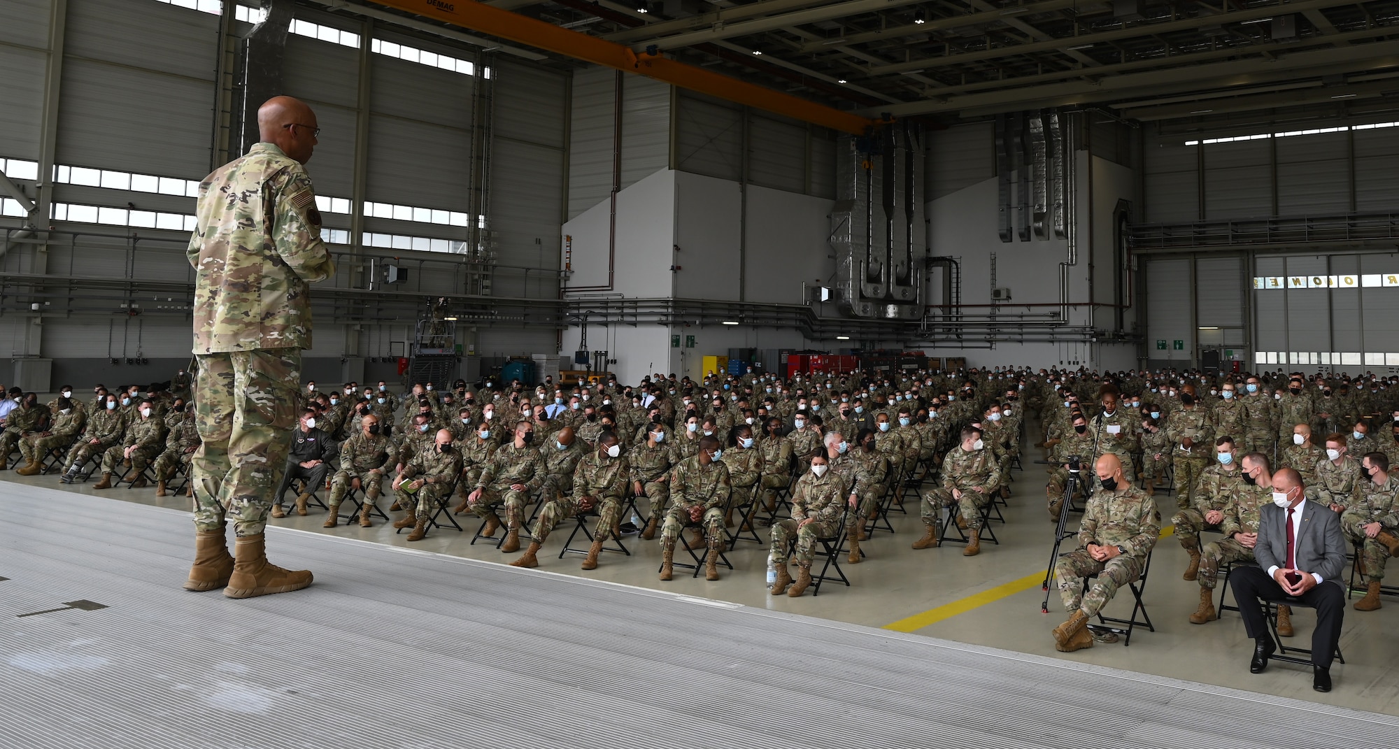 General Brown speaks to Ramstein Airmen