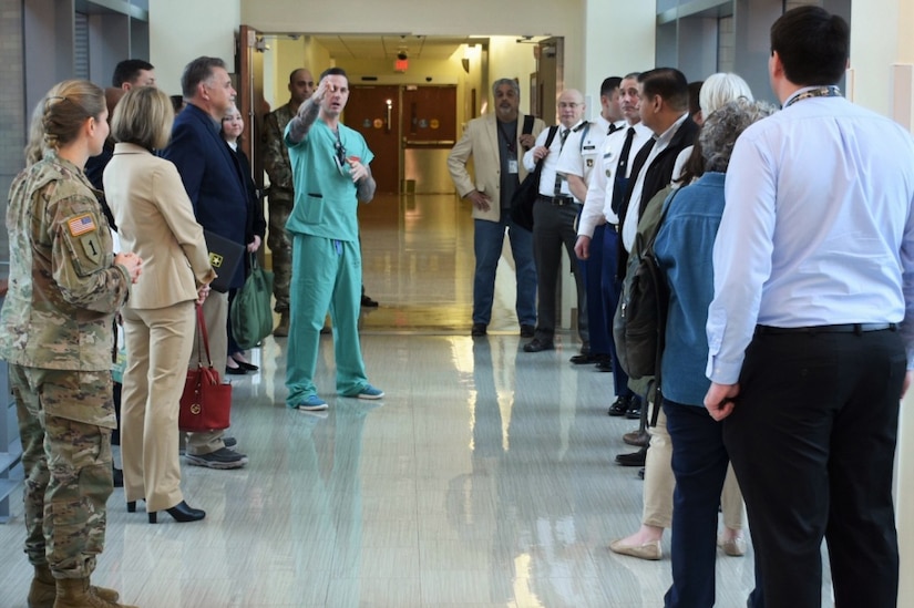 Medical school advisors toured the U.S. Army Institute of Surgical Research Burn Center in San Antonio, Texas