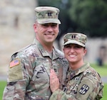 Capts. Paul and Holli Nitzsche, members of the 4th Expeditionary Sustainment Command  at Joint Base San Antonio-Fort Sam Houston.