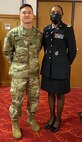 Sgt. Baik, In-chul, left, a Republic of Korea Soldier assigned to the U.S. Army Medical Materiel Center-Korea through the KATUSA program, is pictured with Maj. Chewanda Jones, commander of the 95th Medical Detachment-Blood Support. Baik, who served with the 95th MDBS before retiring July 6, was recognized as one of five Best KATUSA Warrior award winners during an event June 16 at U.S. Army Garrison Humphreys, South Korea. (Courtesy Maj. Chewanda Jones)