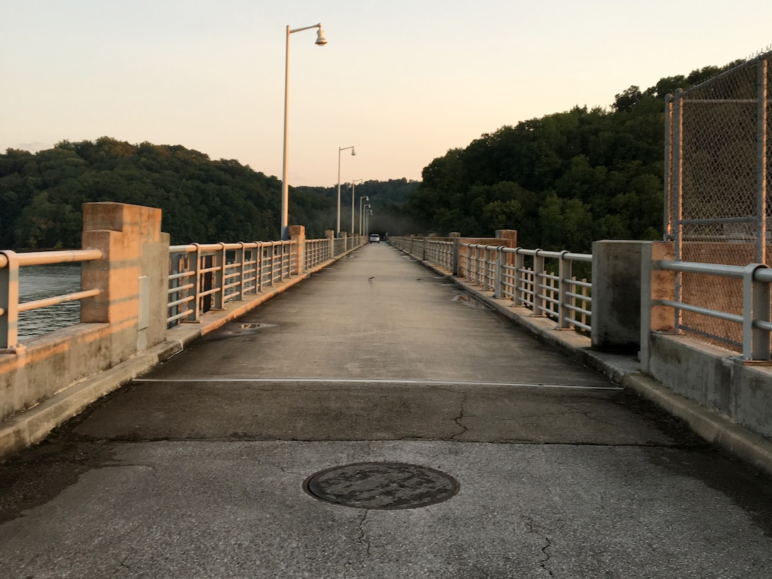 The U.S. Army Corps of Engineers Nashville District announces Dale Hollow Dam Road at the dam in Celina, Tennessee, is closing to all traffic 8 a.m. Wednesday, July 21 2021, while personnel perform scheduled maintenance on the unit head gates. (USACE Photo by Sondra Carmen)