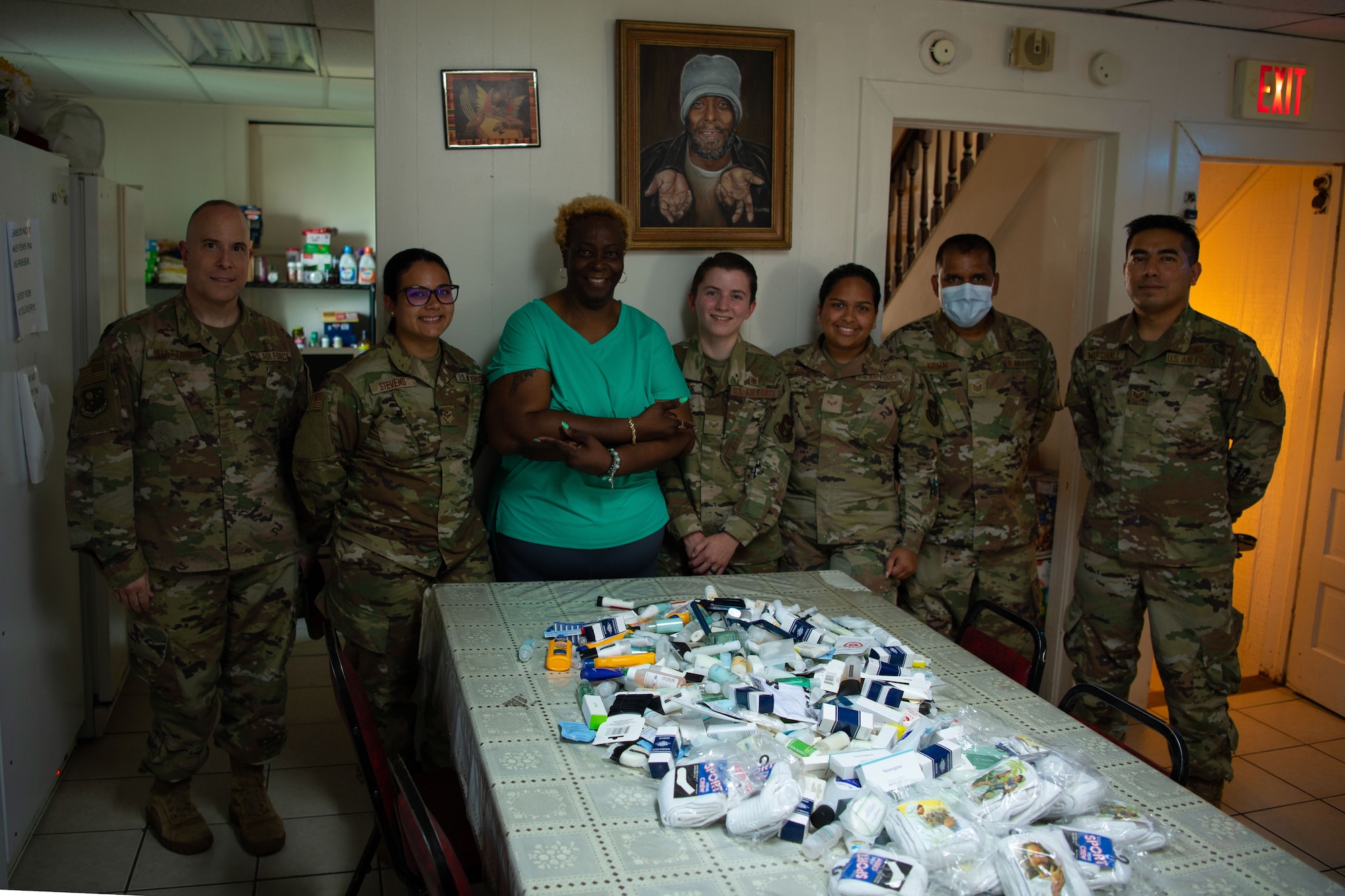 AMDS Airmen Deliver Personal Care Package