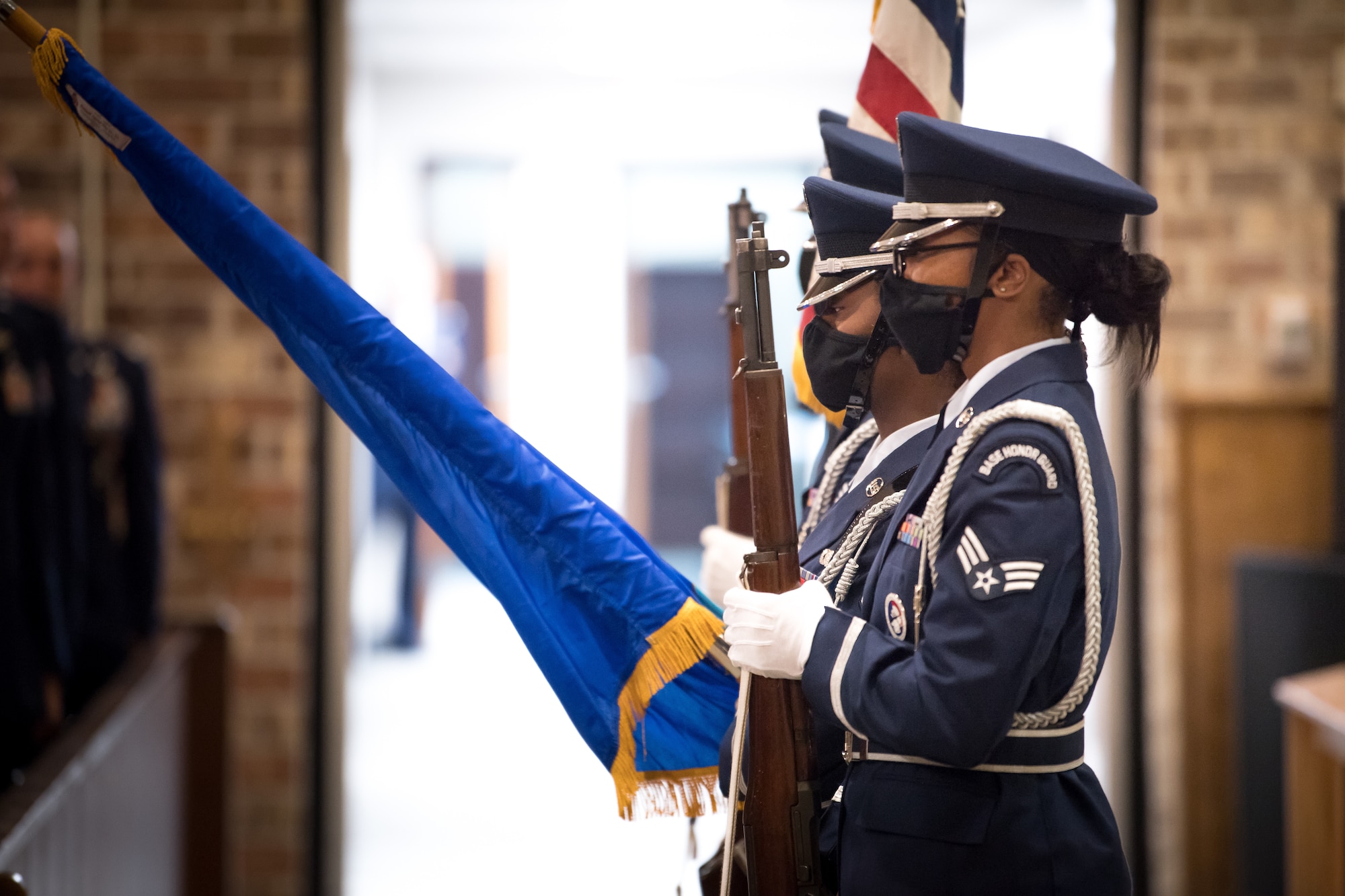 Photo of honor guard with flags