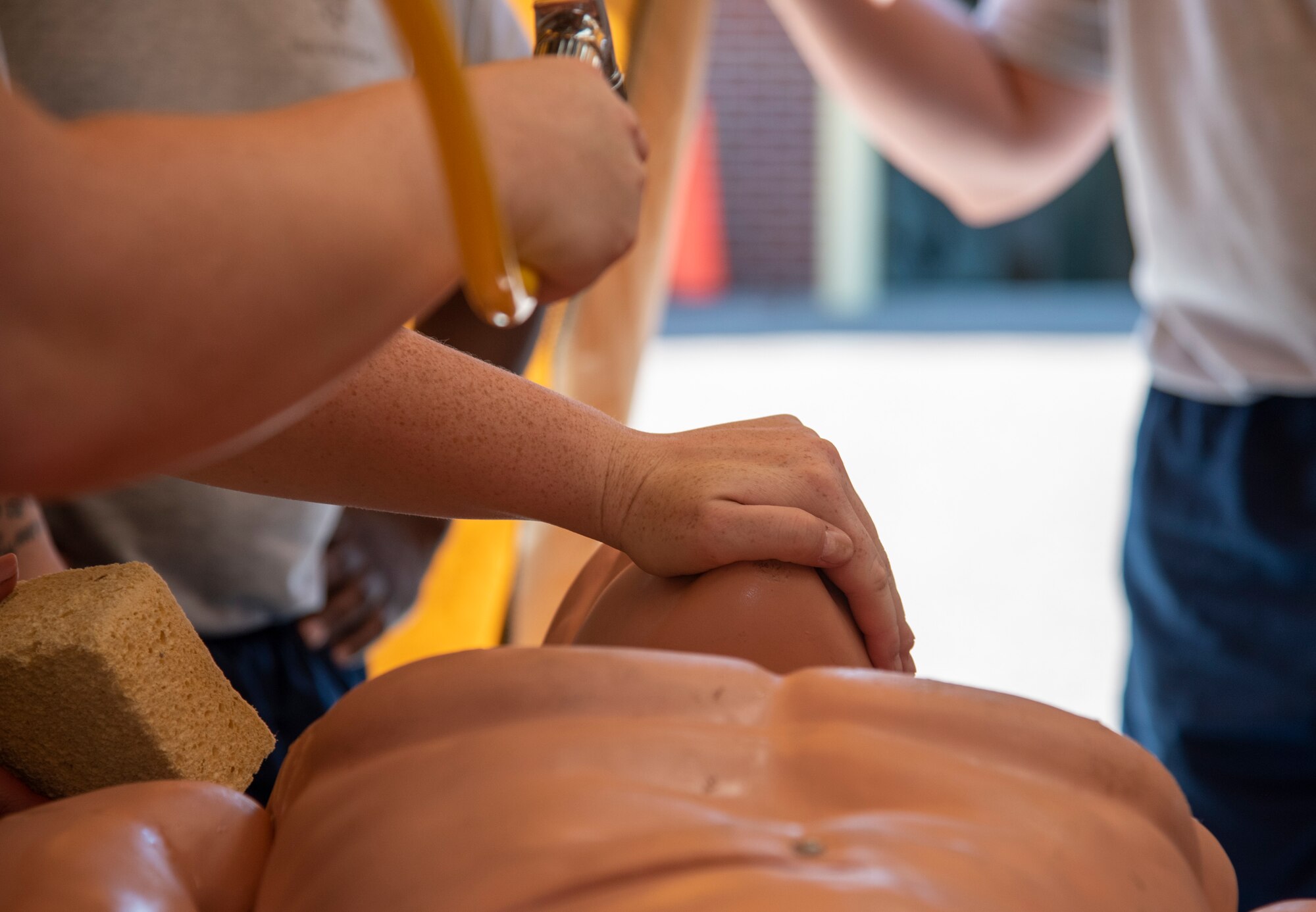 Airmen learn decontamination before exercise