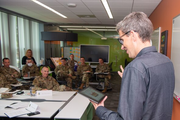 Vygintas Kunigenas presents an inflatable roller