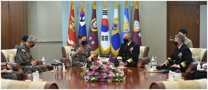 During Adm. Richard's recent INDOPACOM trip, he met with Republic of Korea Chairman of the Joint Chiefs of Staff, the Minister of Defense and other ROK Commanders. Through the ironclad alliance with the ROK, the parties discussed ways to enhance the already strong deterrence posture and support ROK allies on the Korean Peninsula.