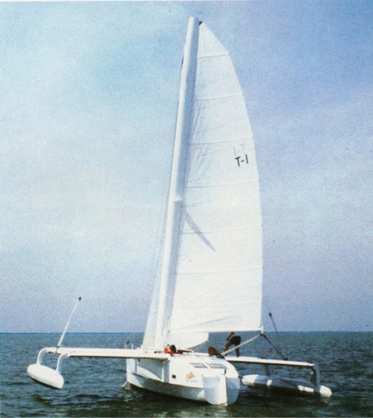 A sailboat sails on the water.