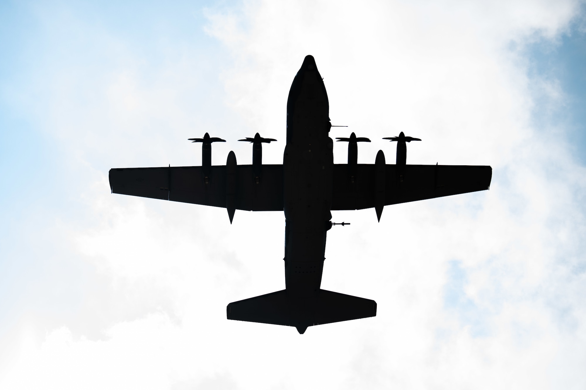 A U.S. Air Force AC-130J Ghostrider gunship, assigned to the 27th Special Operations Group Detachment 2, conducts a flyover July 19, 2021, at Cannon Air Force Base, N.M. The arrival of Cannon’s first AC-130J Ghostrider represents a significant expansion of force generation capacity as AFSOC structures for the reemergence of great power competition, tightening fiscal constraints, and the accelerating rate of technological change, demanding significant transformation to ensure Air Commandos are ready to successfully operate in this new environment. (U.S. Air Force photo by Senior Airman Marcel Williams)