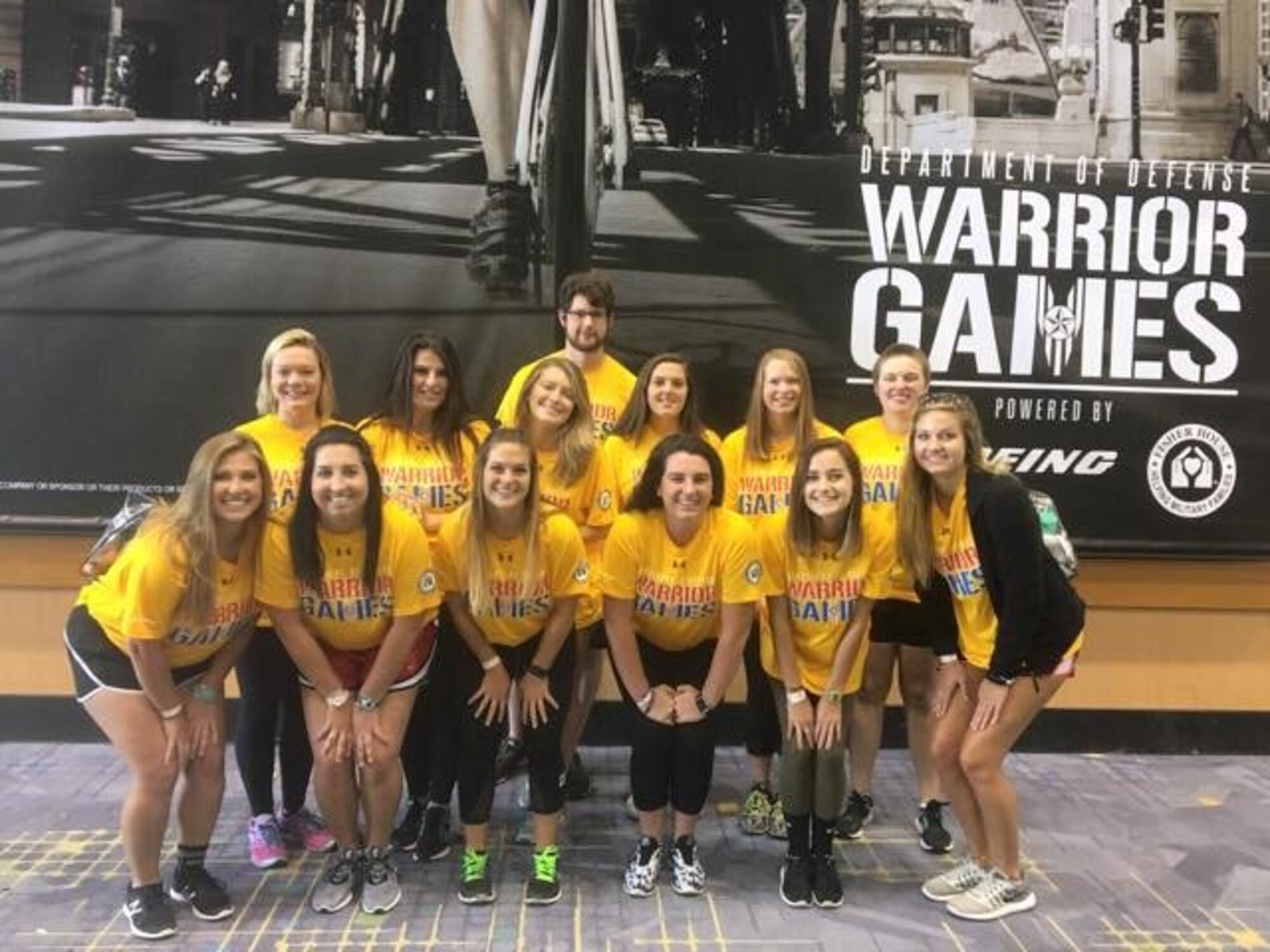 Lauren Tiffany, back row 2nd from left, served as a student at the 2017 Warrior Games in Chicago. She is now a Certified Therapeutic Recreation Specialist, who serves as an Adaptive Sports Coordinator with AFW2. (Courtesy Photo)