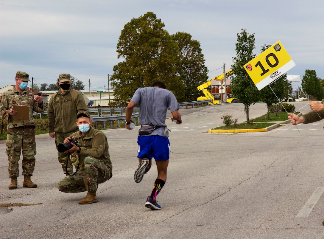 The 149th Maneuver Enhancement Brigade hosted the Army 10-Miler as a virtual event for the Kentucky National Guard, state ROTC units and the surrounding community when the traditional event in Washington, D.C., was dispersed due to the COVID-19 pandemic.