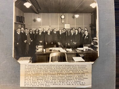 A photo of the Commandant and members of USCG HQ, circa 1921.