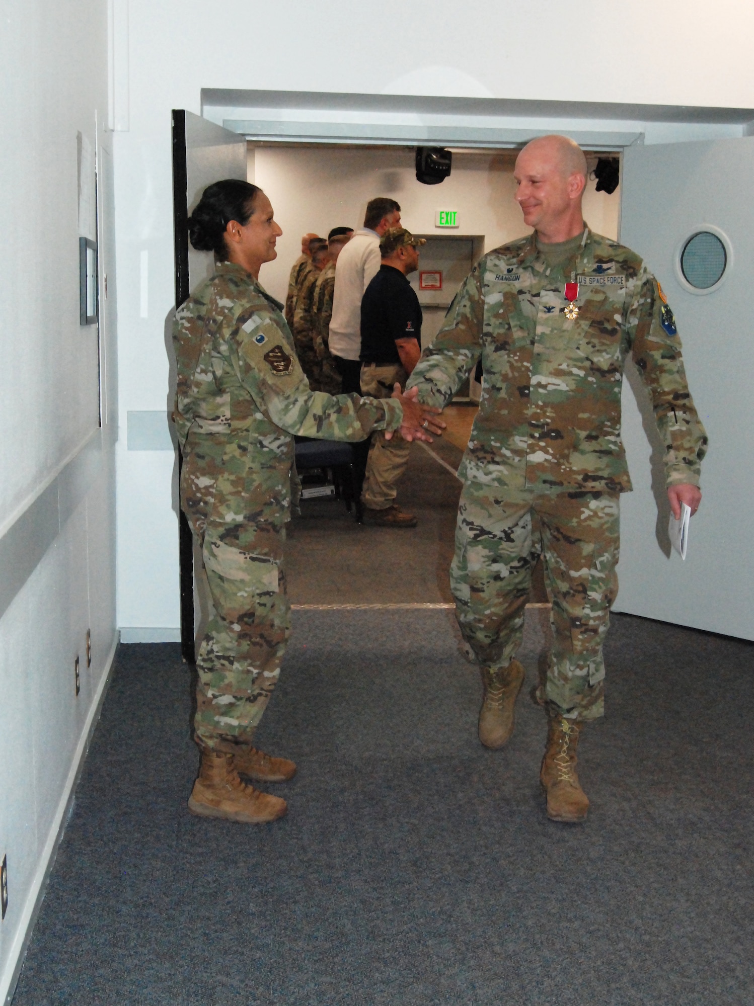 Commanders shaking hands