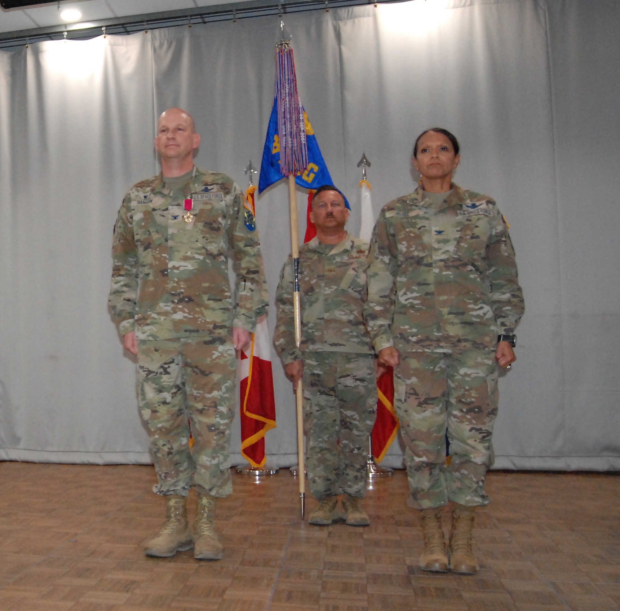 Commanders stand at attention