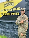 Sgt. Joshua Cardwell, an orthopedic specialist for Bayne-Jones Army Community Hospital, graduated from the U.S. Army Ranger School at Fort Benning, Georgia, June 25.