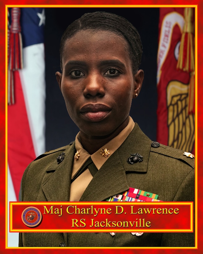 Maj. Charlyne D. Lawrence command board photo.