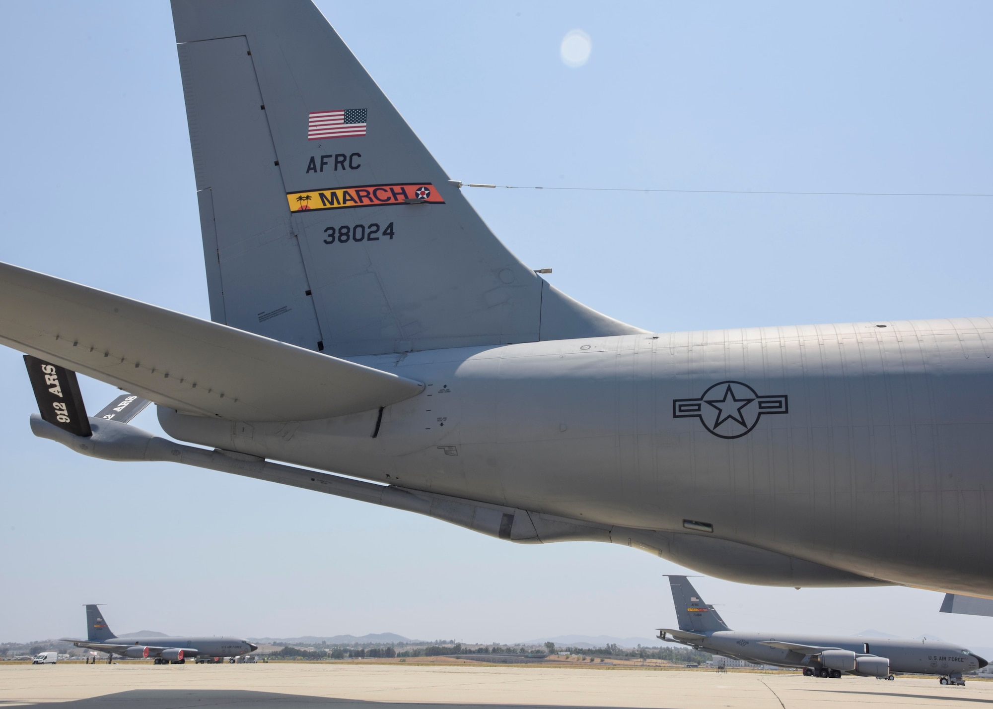 U.S. Air Force Staff Sgt. Sergio Bravo, 912th Air Refueling Squadron crew equipment craftsman, inspects KC-135 Stratotanker pilot helmets at March Air Reserve Base, California, July 14, 2021.