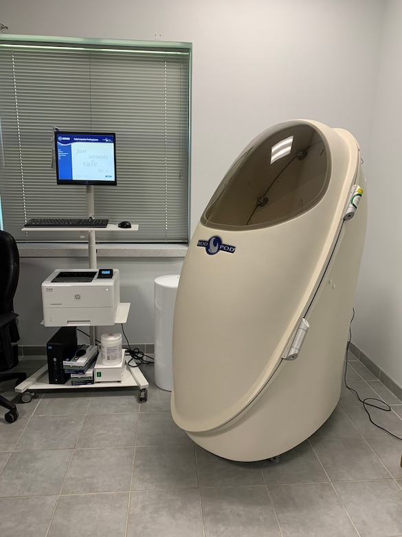 The BOD POD measures a client’s body composition and body fat percentage by using air displacement technology.