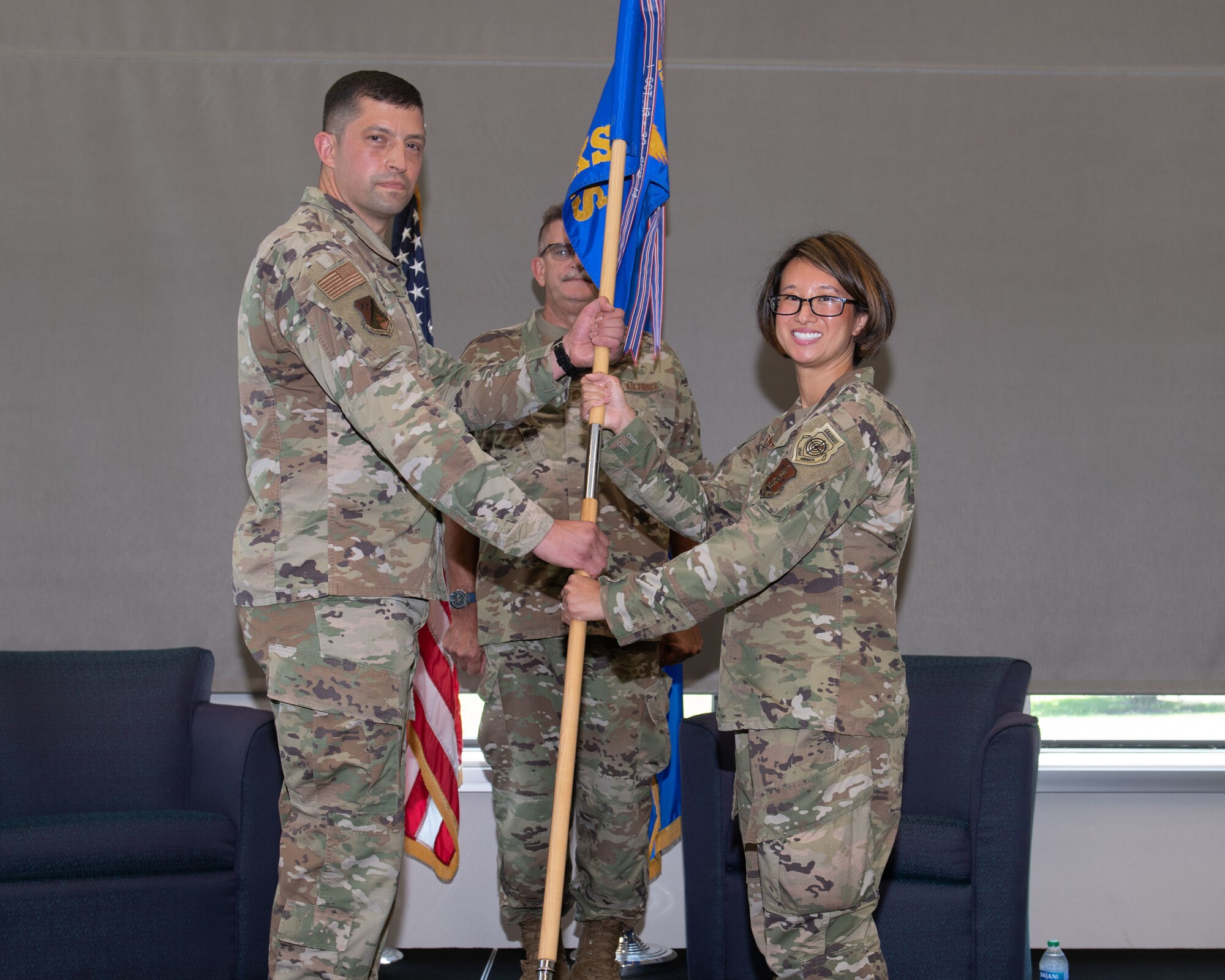 The 192nd Maintenance Squadron holds an assumption of command ceremony July 11, 2021, at Joint Base Langley-Eustis, Virginia. Lt. Col. Elim H. Sniady assumed command of the squadron after serving as Air National Guard Combat Forces advisor.