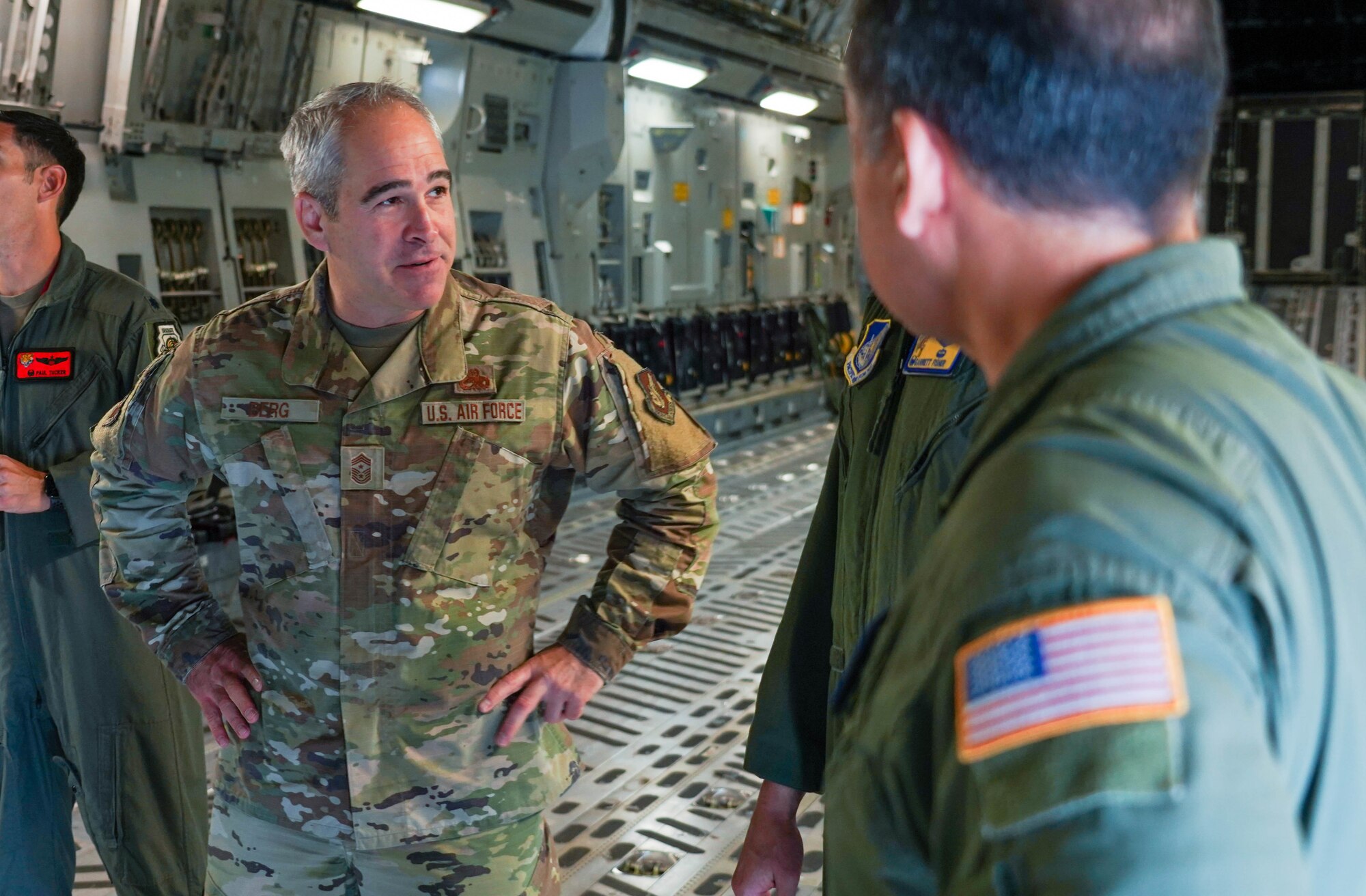 U.S. Air Force Lt. Gen. David A. Krumm, commander of Alaskan North American Aerospace Defense Command Region, Alaskan Command, and Eleventh Air Force, watches the Pacific Air Forces C-17 Demonstration Team conduct training operations at Marine Corps Base Hawaii, during his visit with Airmen assigned to Joint Base Pearl Harbor-Hickam, Hawaii, July 20, 2021.  Krumm visited several squadrons around the 15th Wing to gain an in-depth exposure to their unique mission and how the wing contributes to the Indo-Pacific region’s security and stability. (U.S. Air Force photo by Airman 1st Class Makensie Cooper)