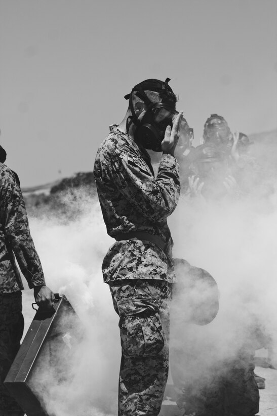 CLB-13 Marines conduct CS gas training