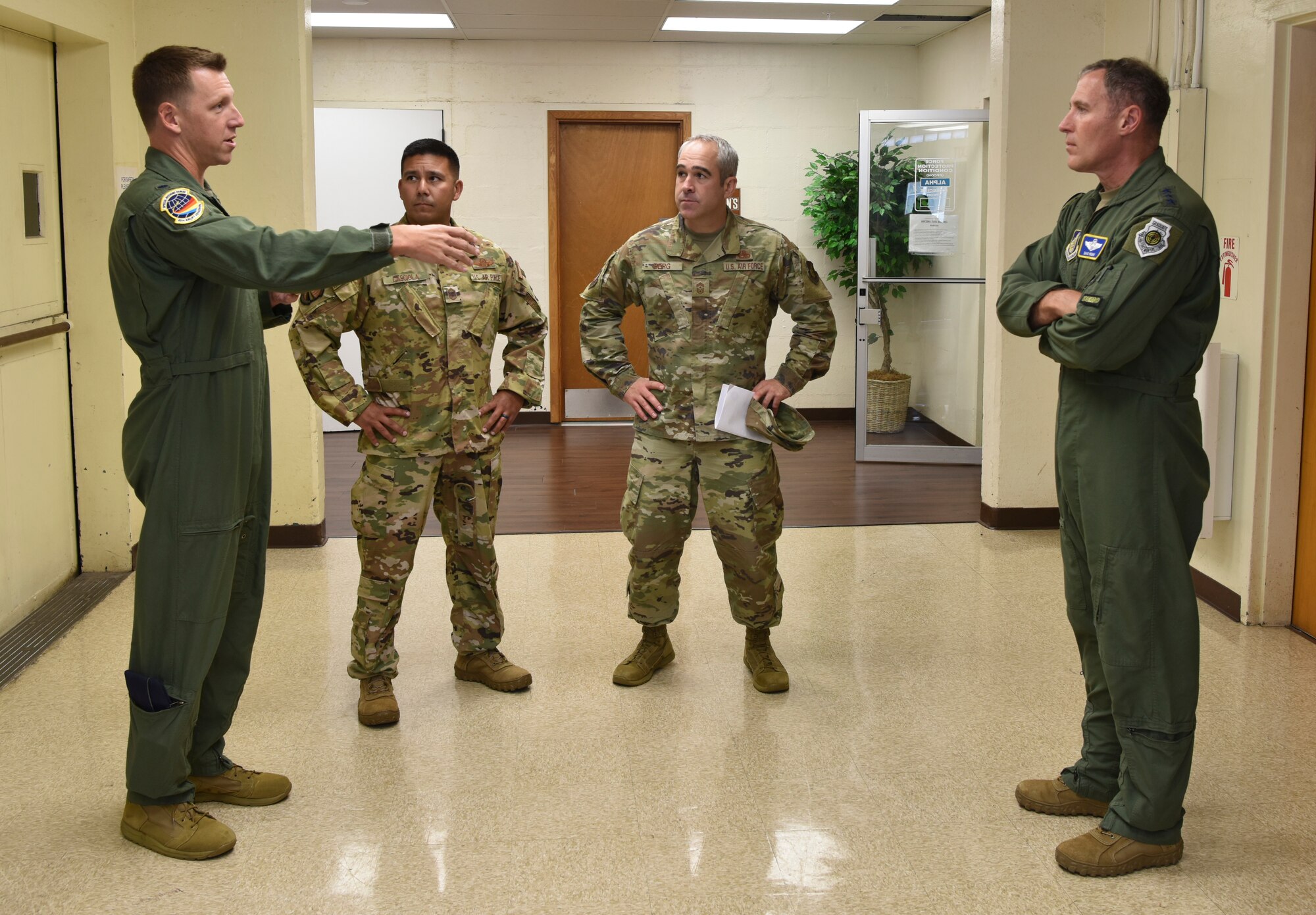 U.S. Air Force Lt. Gen. David A. Krumm, commander of Alaskan North American Aerospace Defense Command Region, Alaskan Command, and Eleventh Air Force meets with Airmen assigned to the 15th Wing during a visit to Joint Base Pearl Harbor-Hickam, Hawaii, July 20, 2021.  Krumm visited several squadrons around the 15th Wing to gain an in-depth exposure to their unique mission and how the wing contributes to the Indo-Pacific region’s security and stability. (U.S. Air Force photo by Tech. Sgt. Anthony Nelson Jr.)