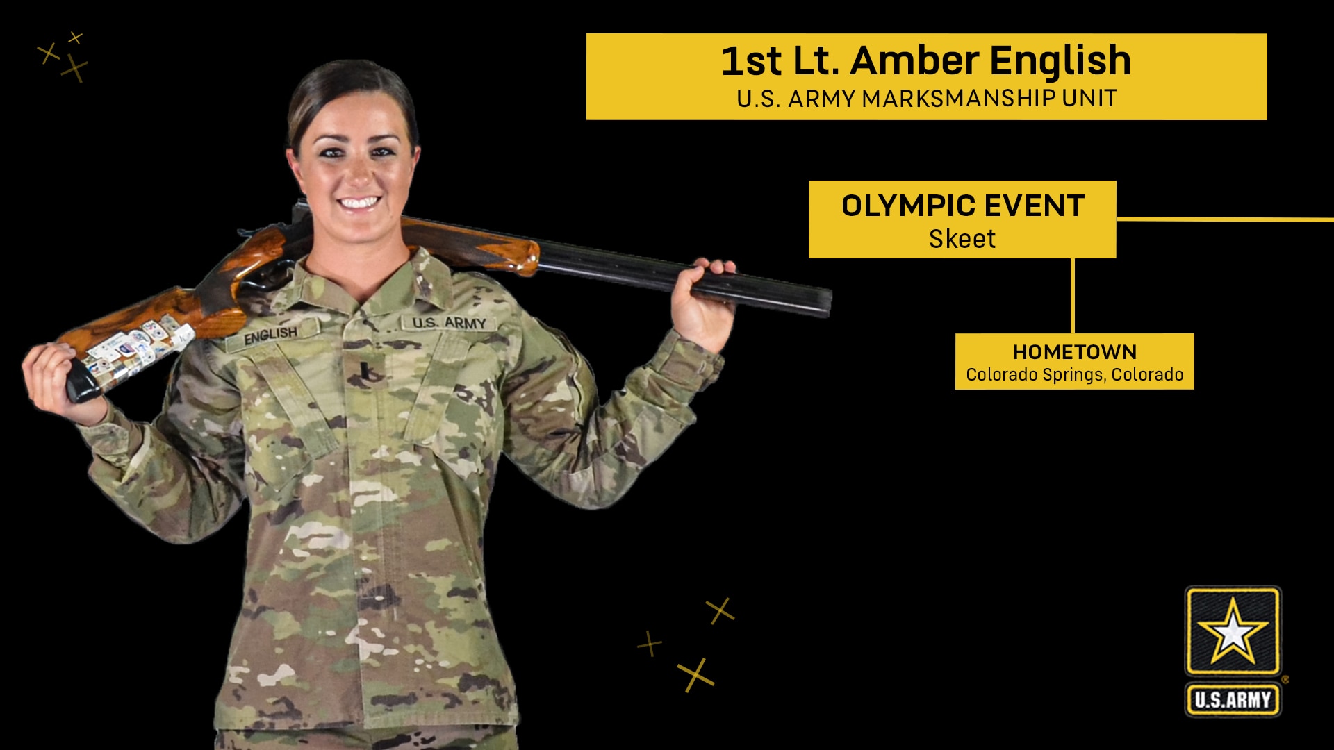 woman in army uniform standing holding a rifle.