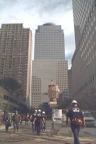 "Home of the Ground Zero Heroes (my team)."; MST1 Schrader is the "second one in."; photo by MST1 Robert J. Schrader.
Provided courtesy of MST1 Robert J. Schrader.