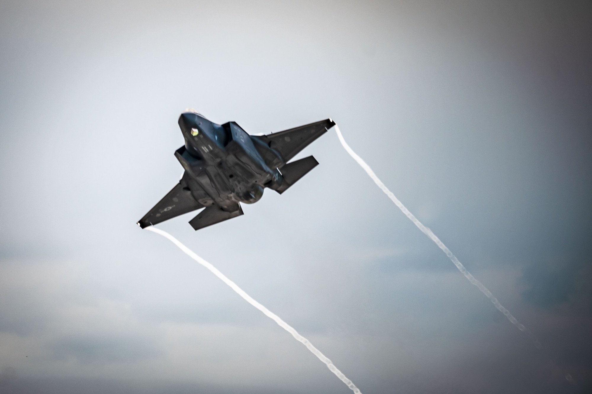 An F-35A Lightning II assigned to the 354th Fighter Wing (FW) takes off during an Agile Combat Employment exercise on Eielson Air Force Base, Alaska, July 13, 2021. The 354th FW conducted a local exercise from a simulated austere location to test its ability to generate airpower quickly, efficiently and repeatedly. (U.S. Air Force photo by Airman 1st Class Jose Miguel T. Tamondong)